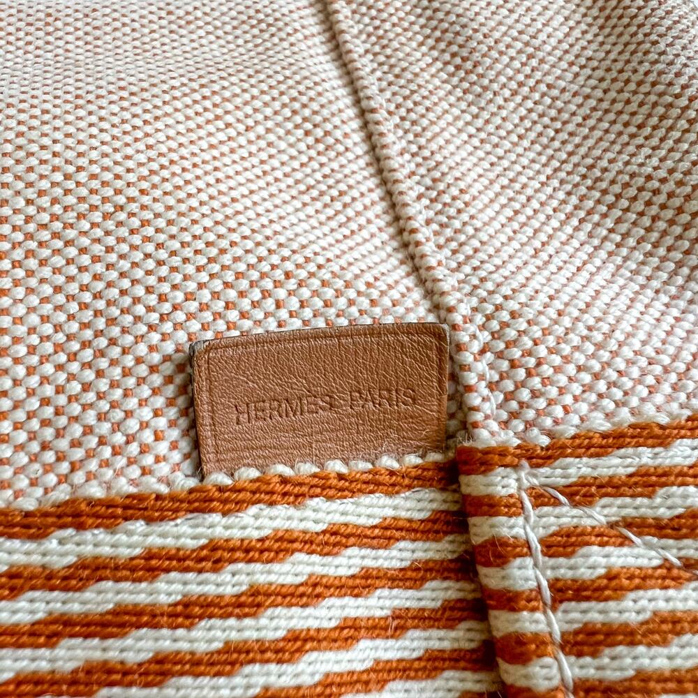 Hermes Peach Canvas Fourre Tout PM Tote Bag - Picture 10 of 11